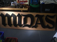 VINTAGE LARGE EXTERIOR MIDAS MUFFLER SIGN PLASTIC