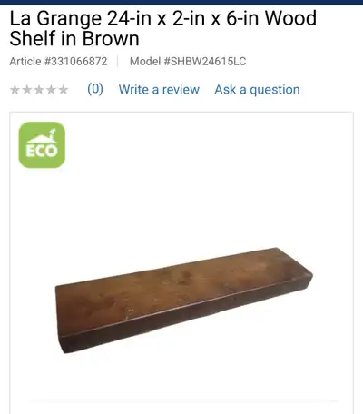 BEAUTIFUL NEW 24” 6” x 2” WOODEN SHELF , View more