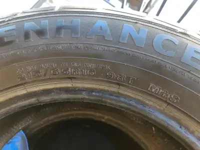 Set of 4 Sumitomo HTR Enhance L/X Tires 215/65/R16 M+S Approx. 6mm of tread left (see photos)