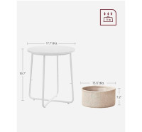 white coffee table with beige basket