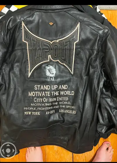 Limited edition leather tapout jacket Brand new $500
