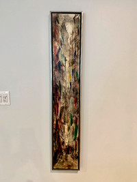 Framed Oil on Canvas "Grant Avenue San Francisco" 9” W x 49” H