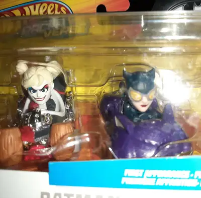 Hotwheels Racer Verse Batman cars of Harley quinn and catwoman, View more