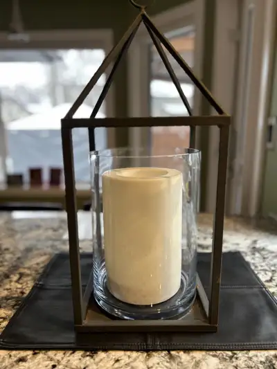 Wrought Iron Candle Holder with Candle, View more