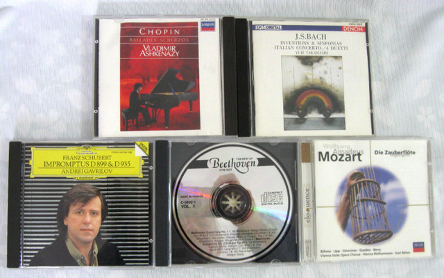 CINQ  CD MUSIQUE CLASSIQUE/FIVE CLASSICAL MUSIC CDs  YOUR CHOICE dans CD, DVD et Blu-ray  à Ouest de l’Île