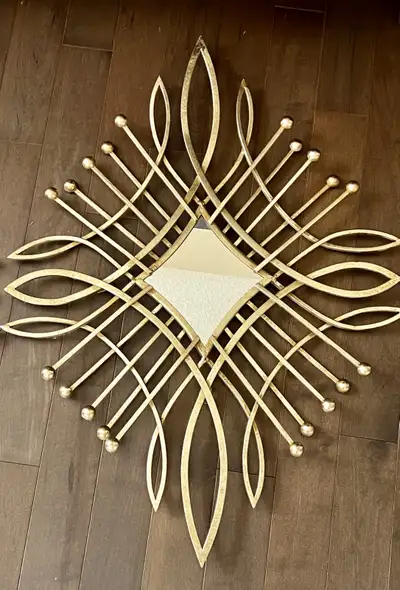 Gold Metal Wall Art with Mirror Centres – Set of 2, View more