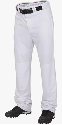 Rawlings Pro-Dri BP31SR Men's Long Pants, White, Men's Small