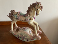  BEAUTIFUL  jewelled MUSICAL, ROCKING HORSE- Mint Condition