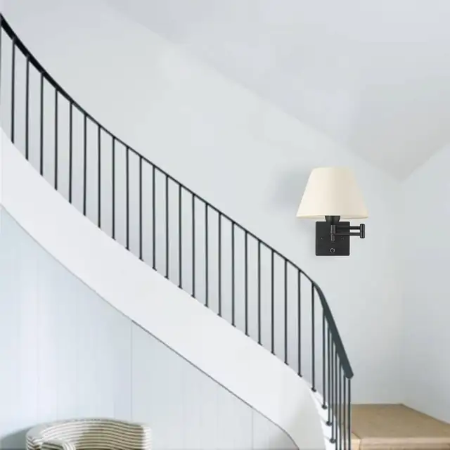 YeLEEiNO Wall Sconces Plug in, Modern Wall Lamp Set of 2 Swing A in Indoor Lighting & Fans in Gatineau - Image 7