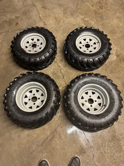 Came off a 2000 Honda rancher but will fit on a 2026 rancher too. Closest offer to 500 takes em home