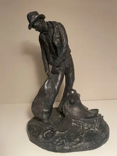 Sculpture Cowboy "Taking The Rough Off" by Michael Garman, View more