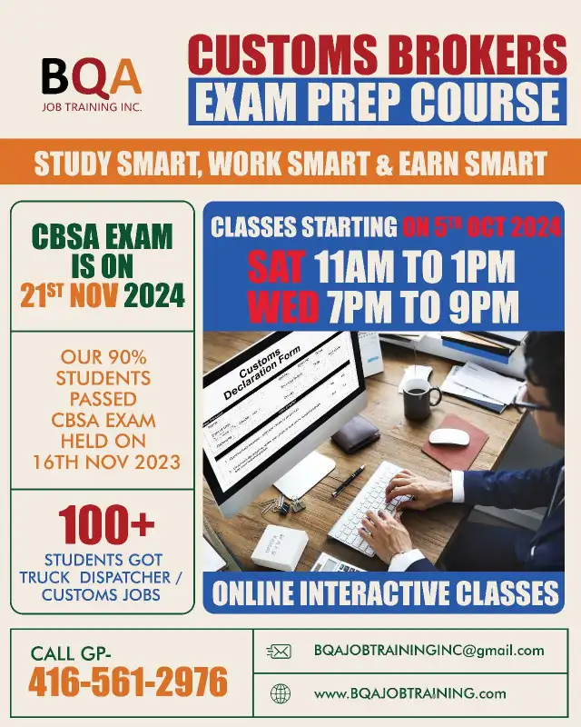 CUSTOMS EXAM  21NOV24 LAST DATE TO SUBMIT APPLICATION 18OCT24 T64661858544643120