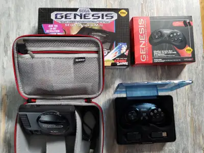 Sega Genesis mini+Hard Carry Case+Wireless Controller In Case, View more