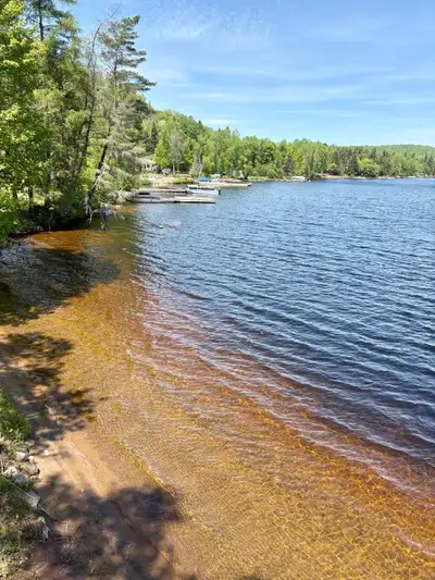 Spacious, private 3-bedroom waterfront cottage on beautiful Baptiste Lake, near Bancroft. Pristine s...