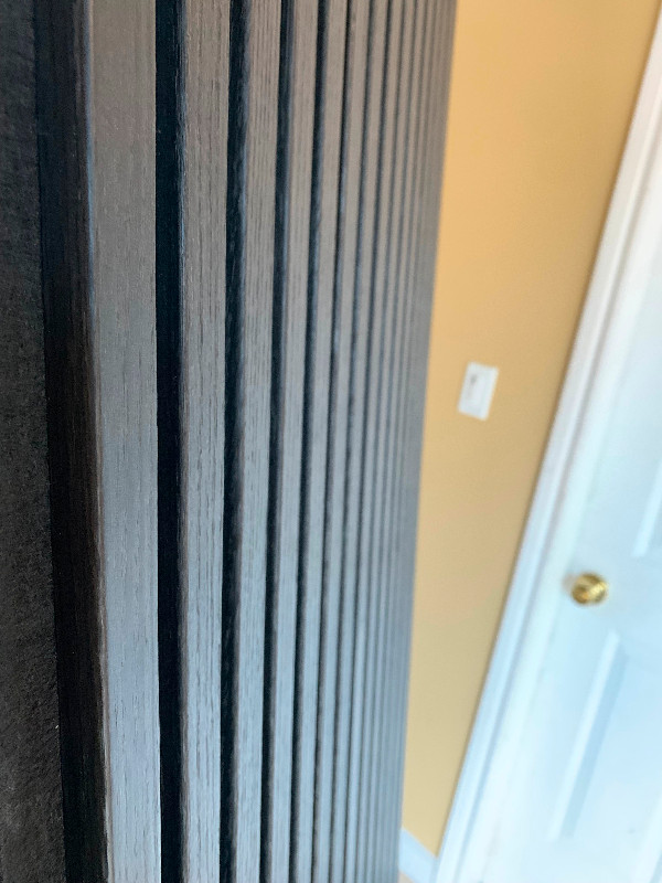 Charcoal Acoustic Wood Slat Panel - Triple-Sided Real Wood Venee in Home Décor & Accents in St. Catharines - Image 3