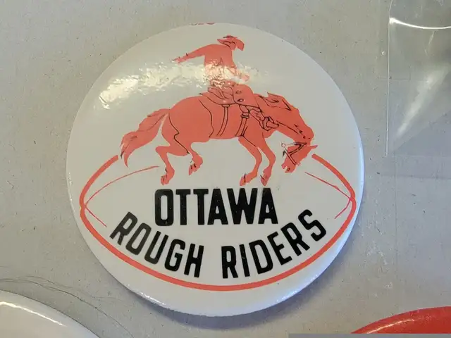 7 CFL Ottawa Roughrider Buttons / Pinbacks65115210464643125
