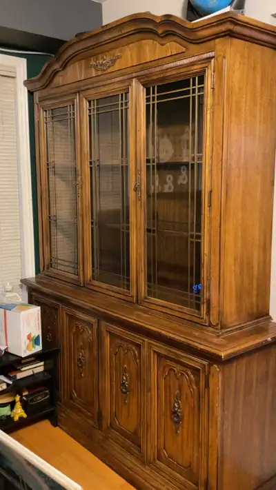 Vintage Solid Wood China Cabinet / Hutch, View more