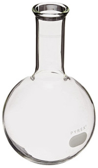 Pyrex Florence Boiling Flask - 1000 mL - Wicker Safety Cover