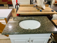 Granite Vanity Counter top with Porcelain Sink  37"(L) x 22"(W)