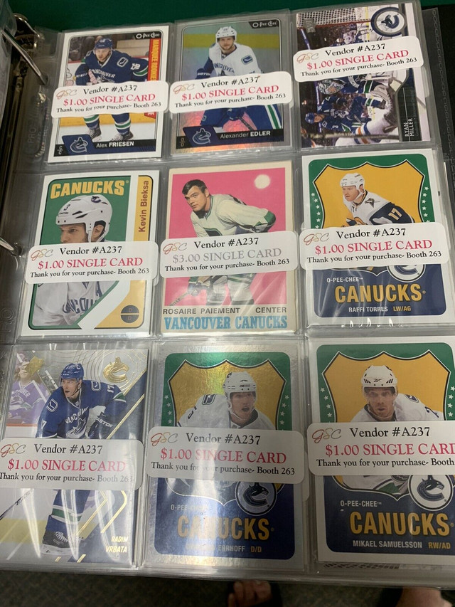 Vancouver Canucks HOCKEY CARDS BINDER Antique Mall Booth 263 in Arts & Collectibles in Edmonton - Image 4