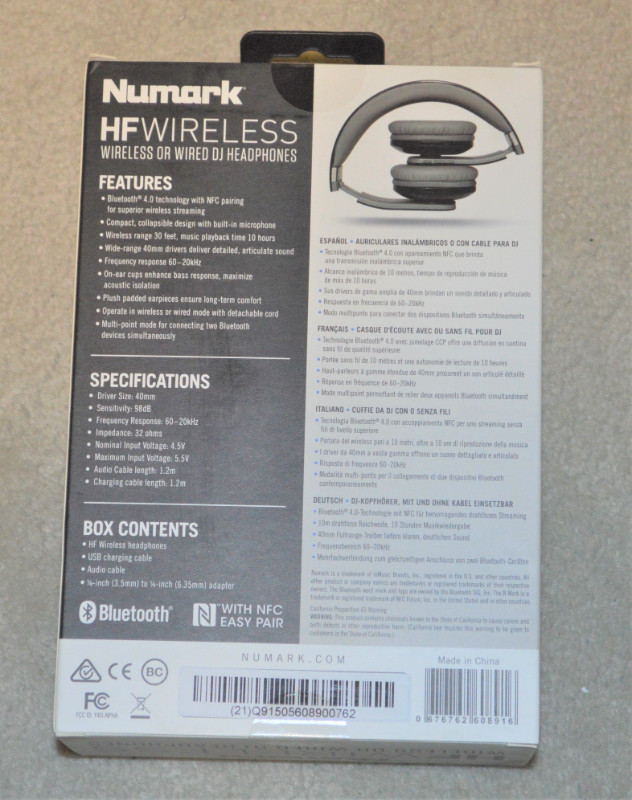 Numark HF Wireless & Vestax HMX-05 Headphone Brand NEW in Headphones in Laval / North Shore - Image 2