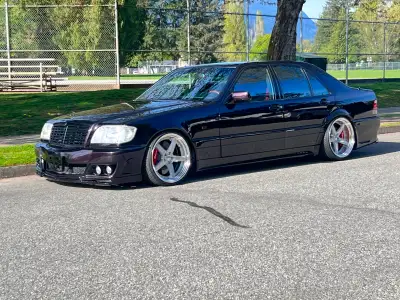 1993 Mercedes Benz 300SE W140 Big Body Viola Metallic Paint Euro Headlights + Tail Lights WALD body...