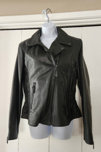 Women's Motorcycle Leather Jacket - Large