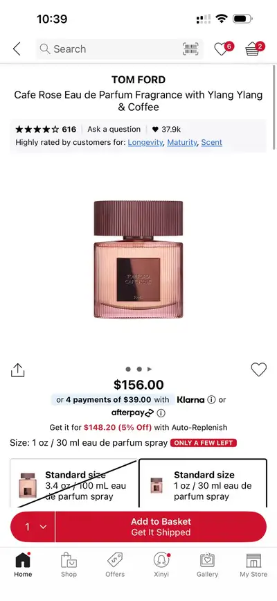 Tom Ford Cafe Rose Eau de Parfum 30ml, View more
