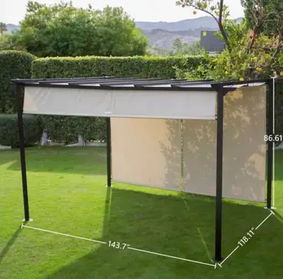 Pacific Casual Moselle 12' x 10' Pergola with Retractable Canopy, View more