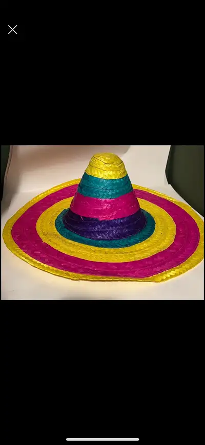 21 inch rainbow pride sombrero hat, View more
