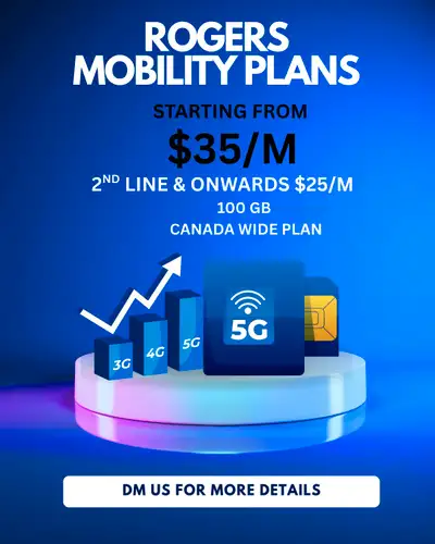 $35/M 2ND LINE & ONWARDS $25 100 GB CANADA WIDE PLAN