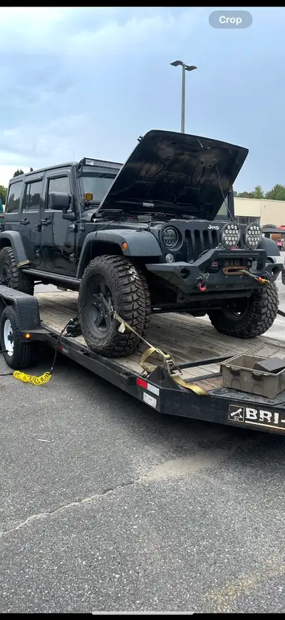 Selling my 18 ft deck trailer 2x7000lbs axels (14.000lbs) 8 bolt rims deck in great condition replac...