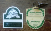 Older Golf Bag Tags. 2 Dunsford Golf, Eganridge, Rolling Hills,