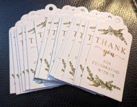 NEW Favor/Gift Tags, Set of 19 - Thank You Celebrating With Us 