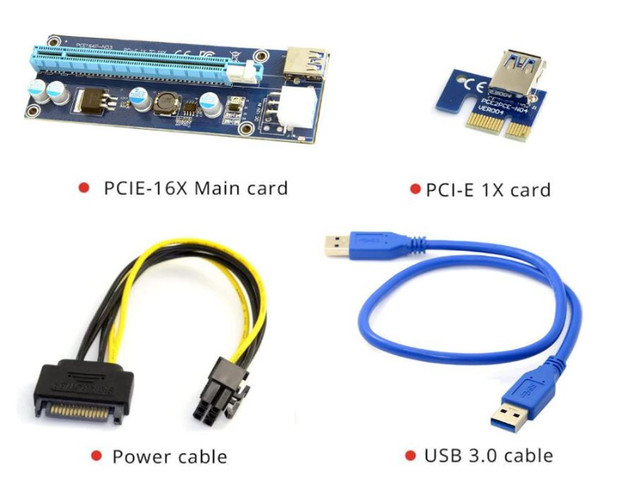 Cablecc PCI-E 1x to 16x Mining Machine Enhanced Extender Riser dans Câbles et connecteurs  à Laval/Rive Nord - Image 3
