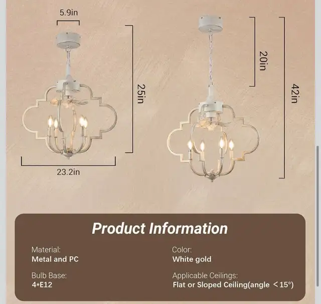 Farmhouse Lantern Chandelier Fan, 20" Rustic Caged Ceiling Fan in Indoor Lighting & Fans in Kitchener / Waterloo - Image 9
