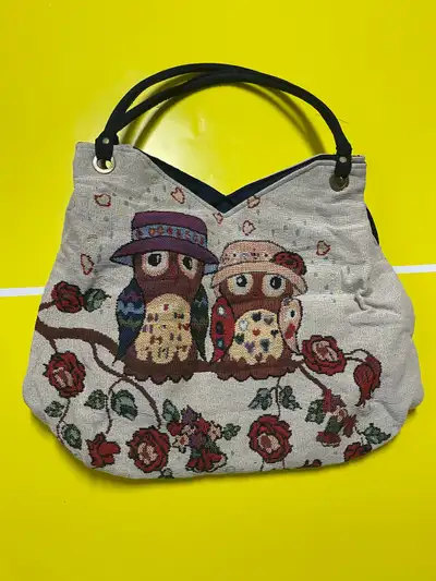 Handmade, Owl Lover. Big, Cloth Bag Uniquely Beautiful , View more