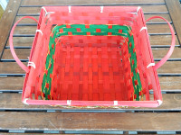 All NEW Handmade Christmas Red and Green Woven Baskets