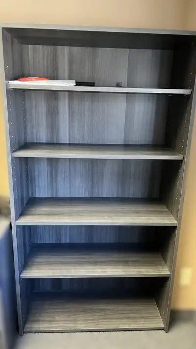 GREY 5-SHELF BOOKSHELF, View more
