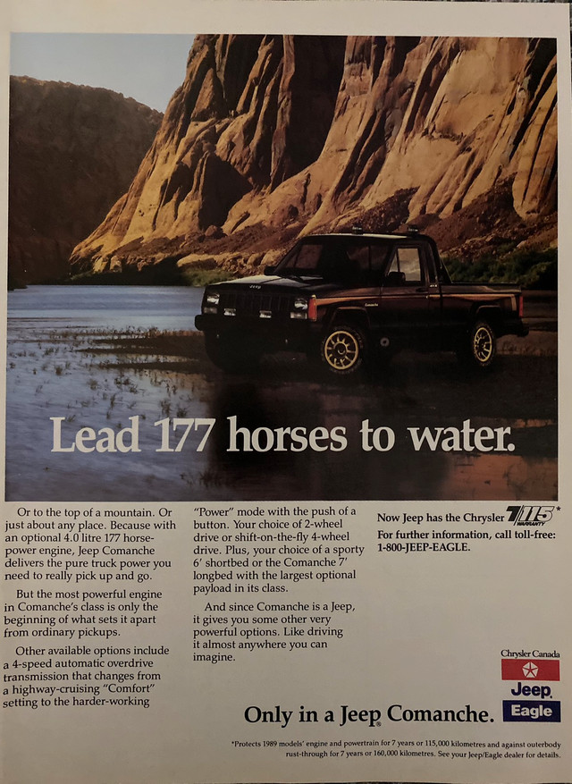 1989 Jeep Comanche Original Ad in Arts & Collectibles in North Bay