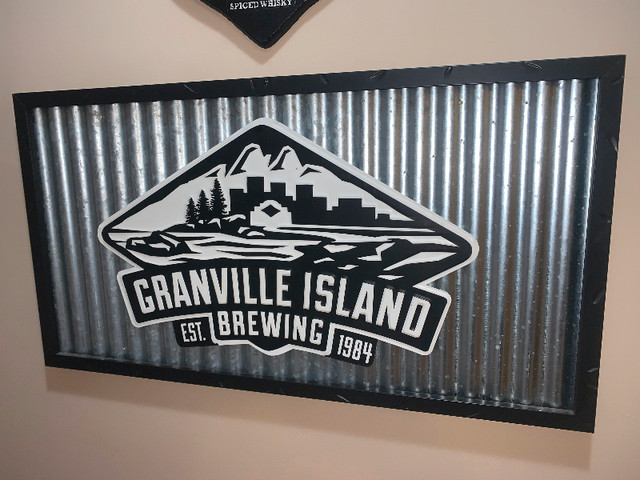 Granville Island Brewing tin,corrugated metal n metal frame mint in Arts & Collectibles in Calgary - Image 3