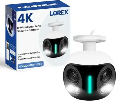 Lorex 4K Dual Lens Wi-Fi Security Camera, Like new, View more