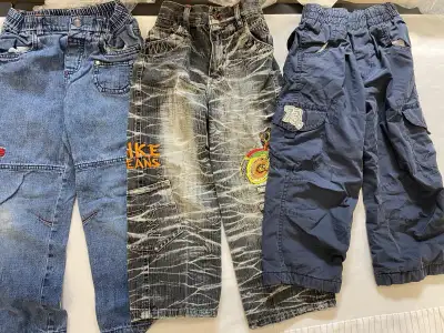 Boys size 3/3X/3T jeans, zipper sweaters, View more