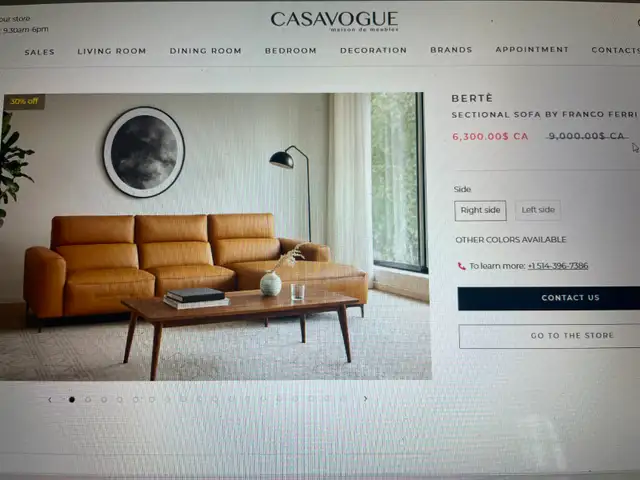 Sofa Sectional Casa Vogue $250063013091873793121