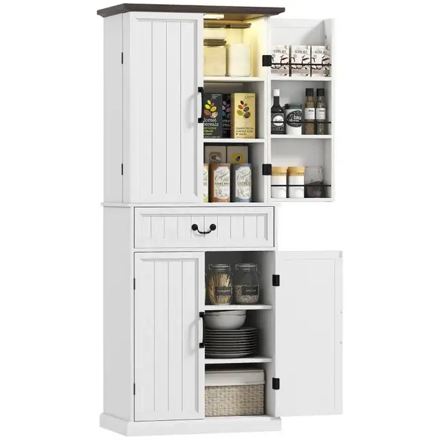 71" LED farmhouse Kitchen Pantry Cabinet in Bookcases & Shelving Units in Markham / York Region - Image 7