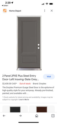 2 panel 2 PXE Plus steel 35 31/4 x 79 3/4  entry door 