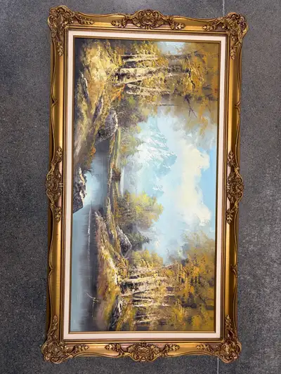 Large Framed Landscape Oil Painting, View more