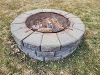 Concrete Block Firepit w/ Free Woodshed and Wood