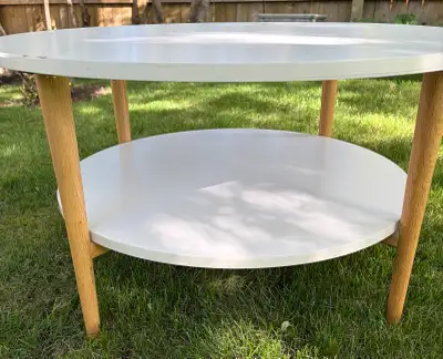 IKEA white round coffee table, View more