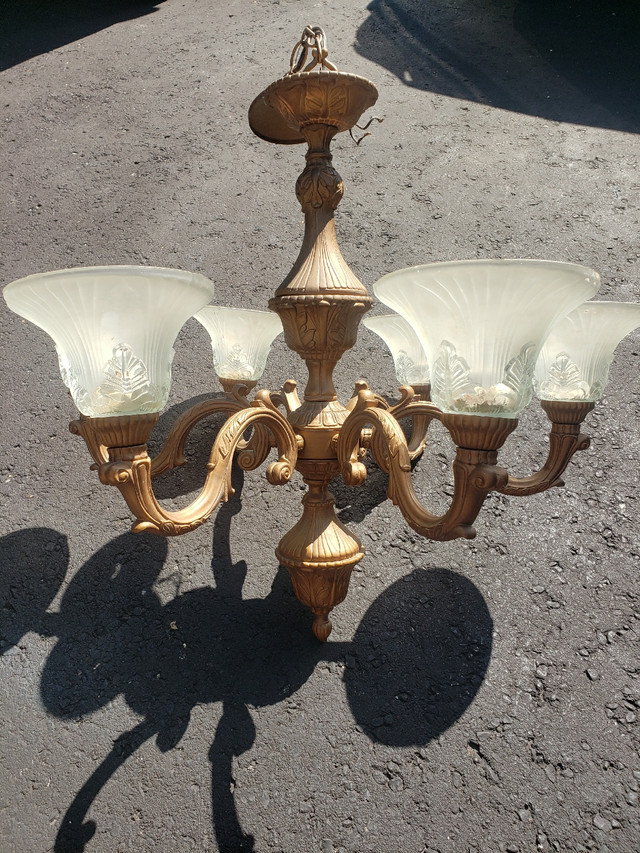 Golden bronze color chandelier  in Indoor Lighting & Fans in Mississauga / Peel Region - Image 3